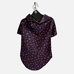camp shirt for dogs button up looking shirt with retro geo pattern