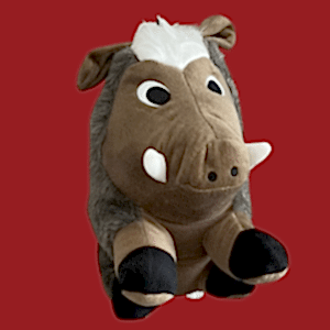 Warthog plush chew toy