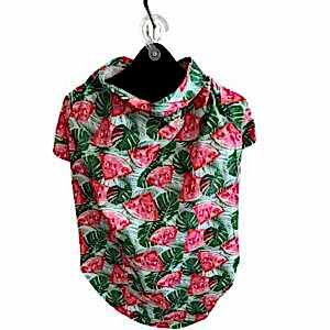 Hawaiian Camp Shirt for dogs juicy watermelon Print