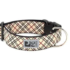 RC Pet Wide Clip Collar Tan Tartan